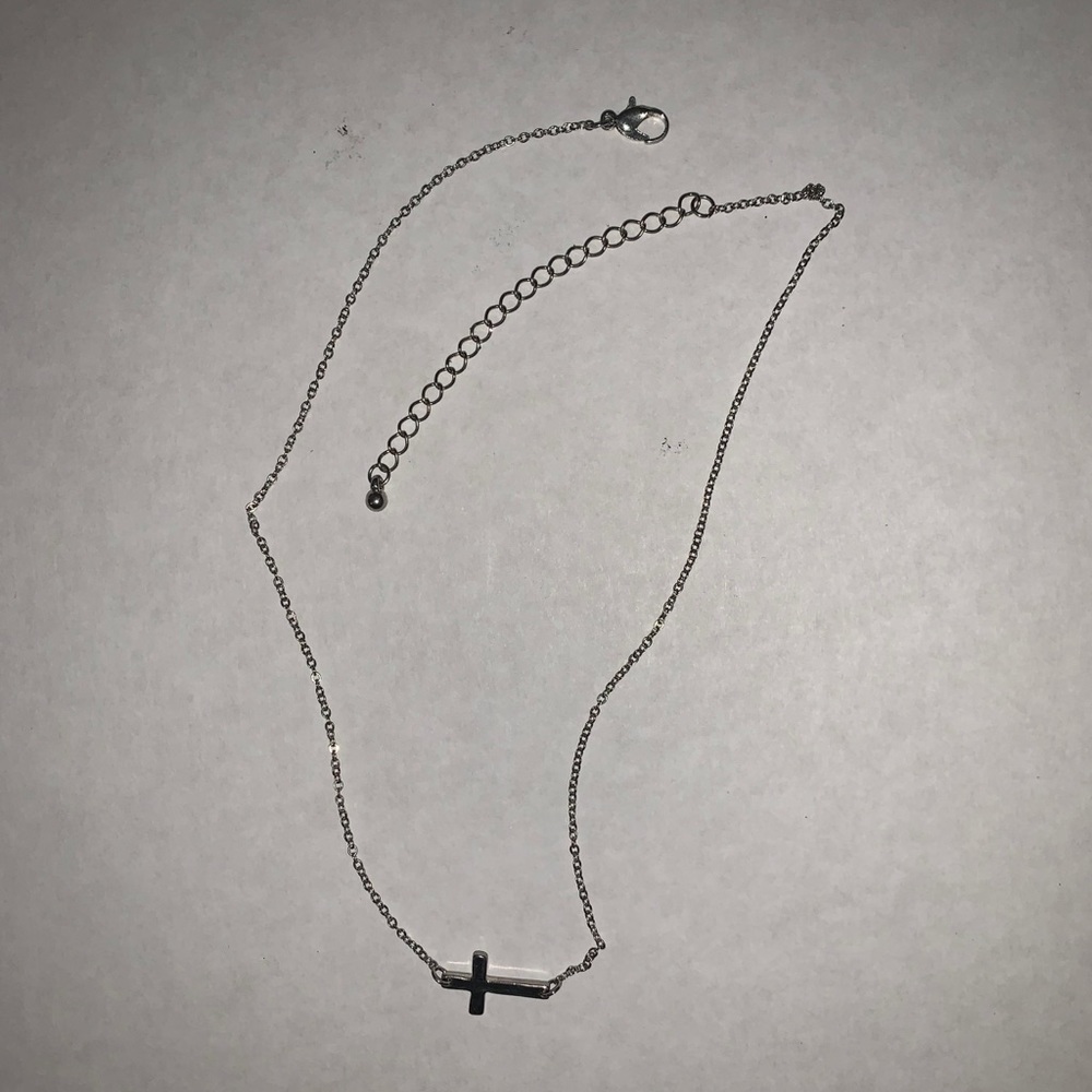 Silver cross necklace
